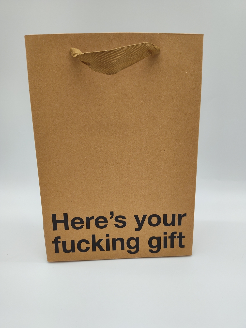 MILK TOAST Funny Profanity Gift Bag “Here’s Your F*cking Gift” Kraft Paper